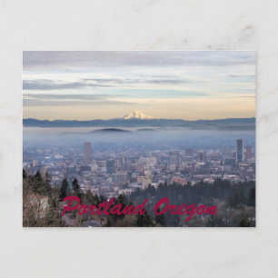 Carte Postale Portland Oregon Downtown Foggy Cityscape Skyline