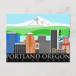 Carte Postale Portland Oregon Skyline avec Mont Hood