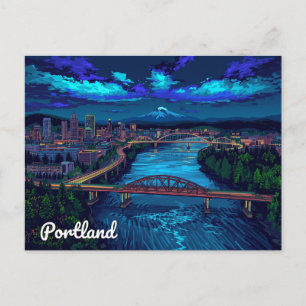 Carte Postale Portland Oregon Skyline Mont Hood