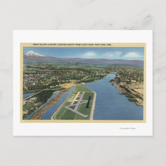 Carte Postale Portland, Oregon - Swan Island Airport Regard (Devant)