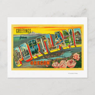 Carte Postale Portland, OregonScènes de grandes lettres