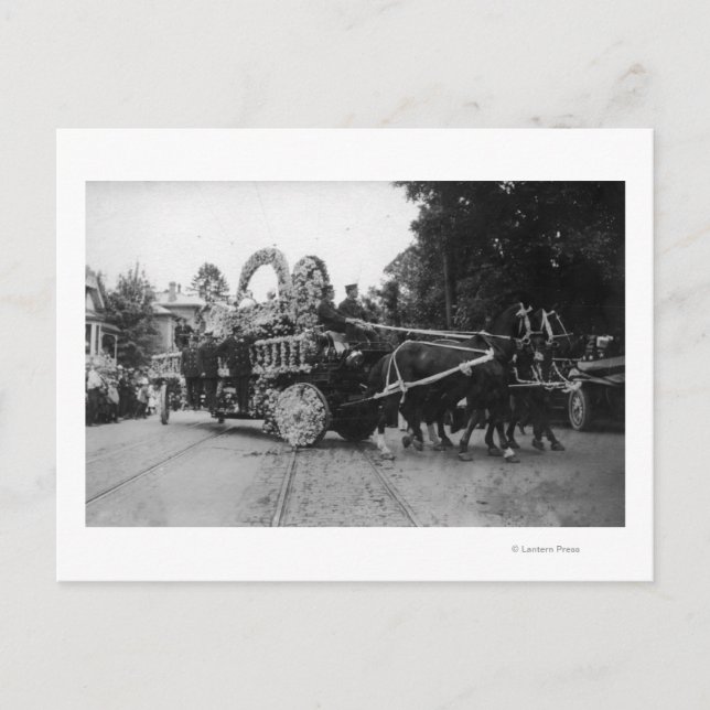 Carte Postale Portland, OU Festival Rose Chevaux de parade (Devant)