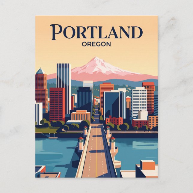 Carte Postale Portland Skyline États-Unis (Devant)
