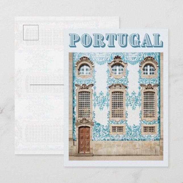 Carte Postale Porto Azulejo Church Wall, Portugal Travel (Devant / Derrière)
