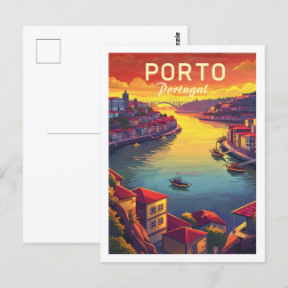 Carte Postale Porto Portugal Célèbre Vintage voyage Place