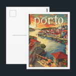 Carte Postale Porto Portugal Célèbre Vintage voyage Place<br><div class="desc">Porto Portugal Vintage Lieu de voyage célèbre</div>