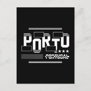 Carte Postale Porto Portugal Typographie Moderne Voyage Design