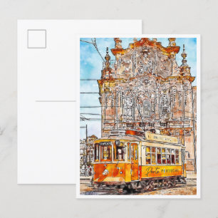 Carte Postale Porto Portugal voyage vintage aquarelle