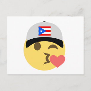 Carte Postale Porto Rico Casquette Kiss Emoji