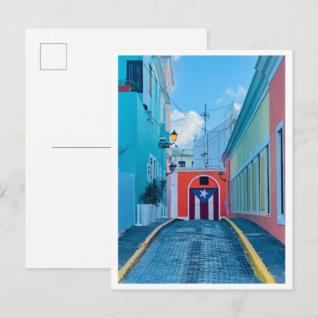 Carte Postale Porto Rico Street (Devant / Derrière)