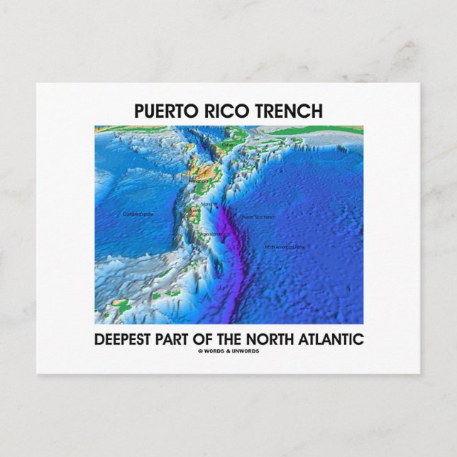 Carte Postale Porto Rico Trench Partie La Plus Profonde De L'Atl (Devant)