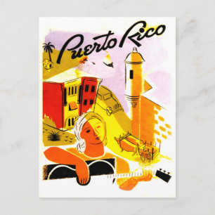 Carte Postale Porto Rico, ville de San Juan. guitare