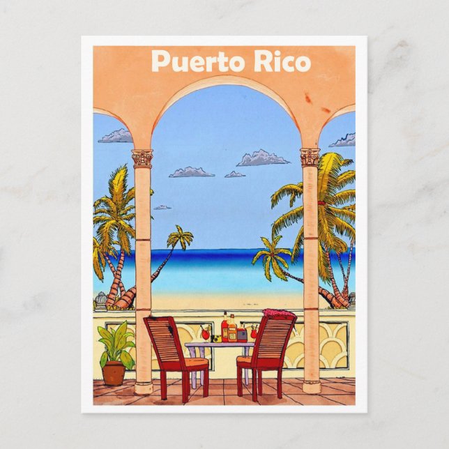 Carte Postale Porto Rico, vue depuis la terrasse de l'hôtel (Devant)