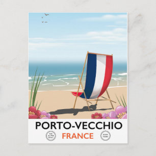 Carte Postale Porto-Vecchio, France affiche de voyage de plage