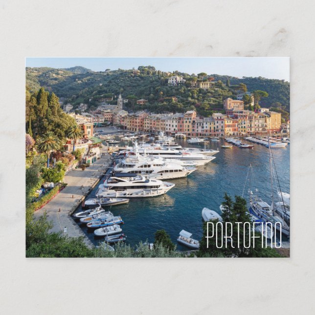 Carte Postale Portofino Italie beaux yachts dans le port (Devant)