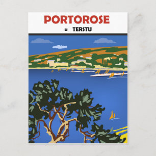 Carte Postale Portorose, vue sur la mer Adriatique, voyage vinta
