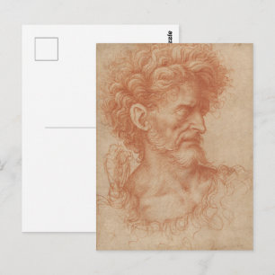 Carte Postale Portrait à la sanguine de style baroque Renaissanc
