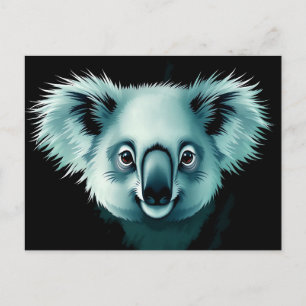 Carte Postale Portrait Abstrait Fluffy Koala