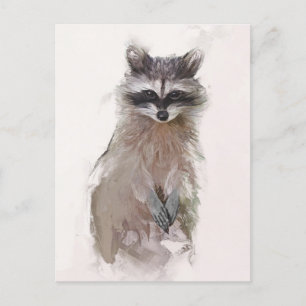 Carte Postale Portrait adorable Raccoon