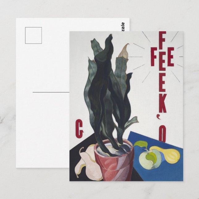 Carte Postale Portrait affiché de Charles Demuth Georgia O'Keeff (Devant / Derrière)