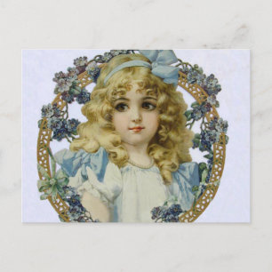 Carte Postale Portrait Antique de Jeune Fille Enfant Beau