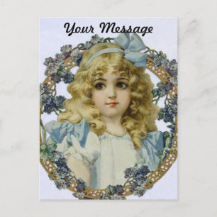 Carte Postale Portrait Antique de Petite Fille Enfant Belle