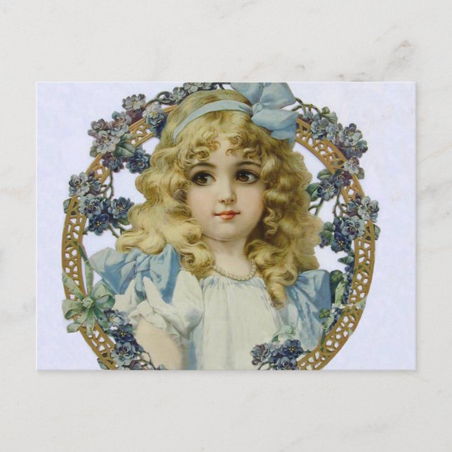 Carte Postale Portrait Antique de Petite Fille Enfant Joli (Devant)