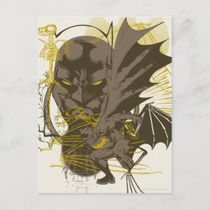 Carte Postale Portrait Batman Vintage Grunge