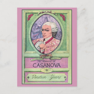 Carte Postale Portrait Casanova vintage couleur pastel
