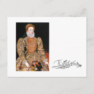 Carte Postale Portrait complet de la reine Elizabeth I d'Anglete