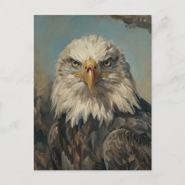 Carte Postale Portrait d'aigle chauve faune Merci pour le servic (Devant)