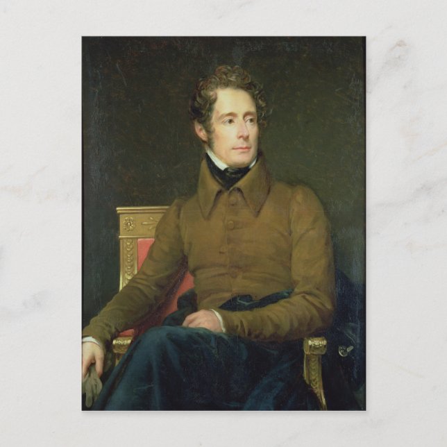Carte Postale Portrait d'Alphonse de Lamartine, 1831 (Devant)