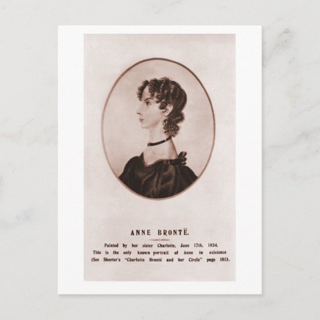 Carte Postale Portrait d'Anne Brontë en sépia (Devant)