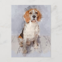 Portrait d'aquarelle Beagle
