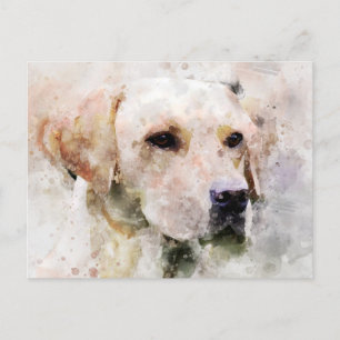 Carte Postale Portrait d'aquarelle de chien de Labrador Retrieve