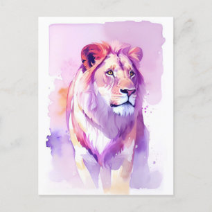 Carte Postale Portrait d'aquarelle Lion 3
