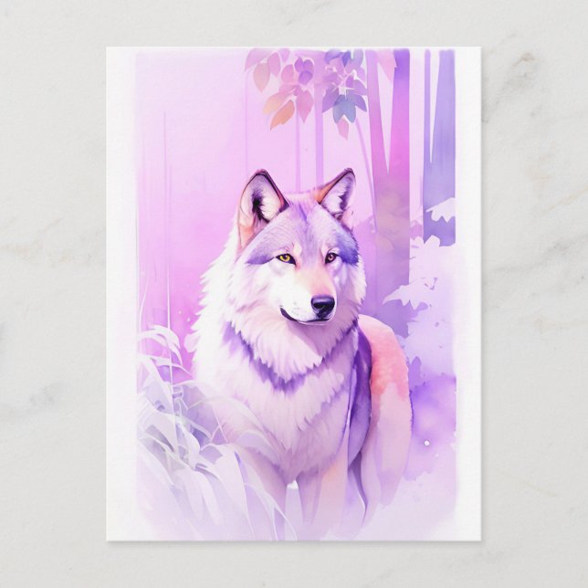 Carte Postale Portrait d'aquarelle Wolf 2 (Devant)