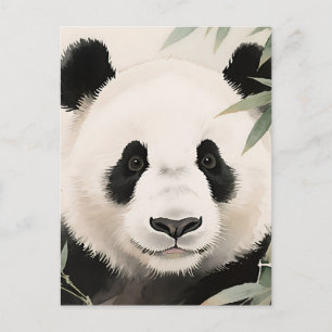 Carte Postale Portrait de bambou de Panda géant