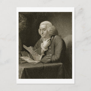 Carte Postale Portrait de Benjamin Franklin, gravé par Thomas