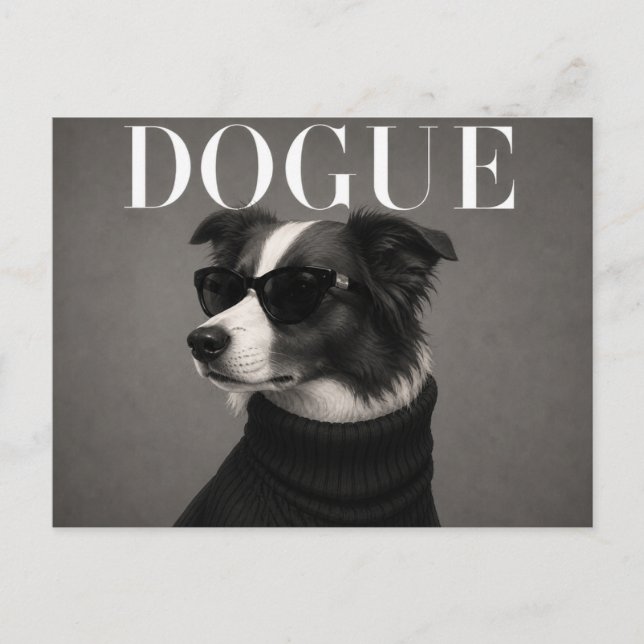 Carte Postale Portrait de Border Collie de luxe (Devant)