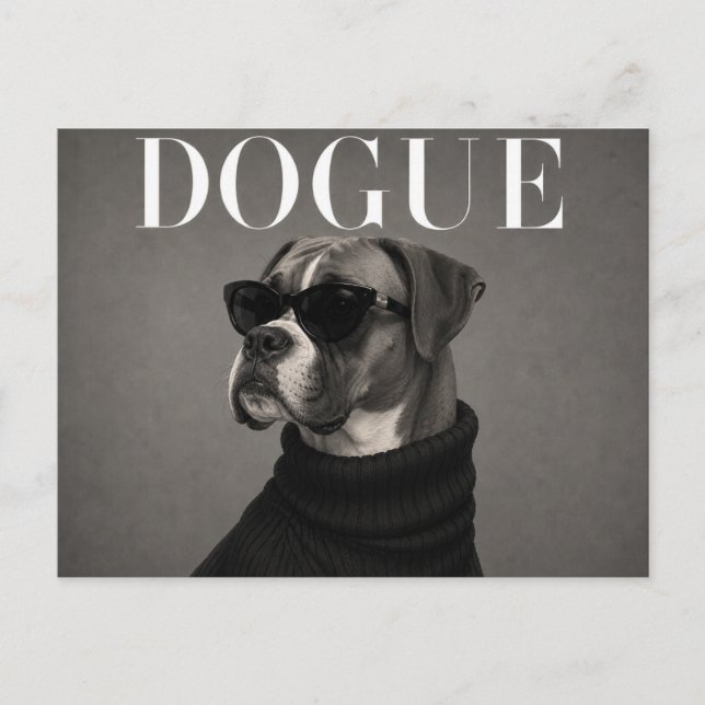 Carte Postale Portrait de Boxer de Luxe (Devant)