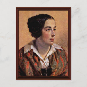 Carte Postale Portrait De Caroline Arnold Par Menzel Adolph Von