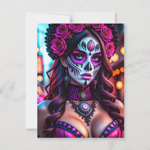 Carte Postale Portrait de Catrina de Día de los Muertos