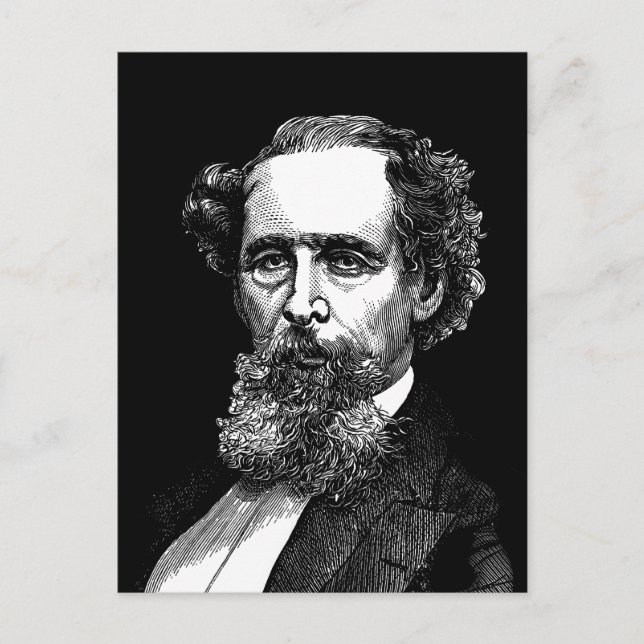 Carte Postale Portrait de Charles Dickens (Devant)