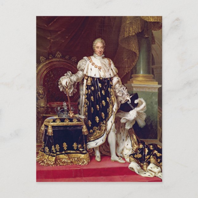 Carte Postale Portrait de Charles X dans Robes de couronnement,  (Devant)