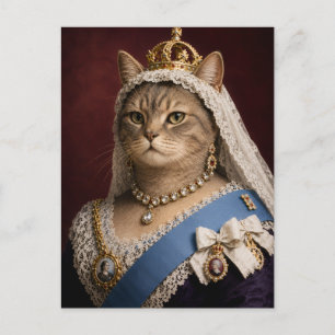 Carte Postale Portrait de chat de la reine Victoria – Chat royal