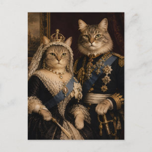 Carte Postale Portrait de chats de la reine Victoria et du princ