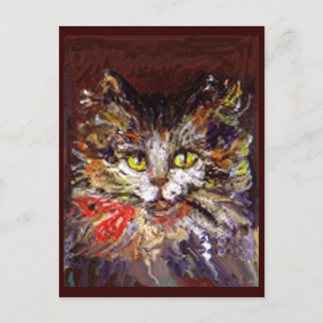 CARTE POSTALE PORTRAIT DE CHATTE (Devant)