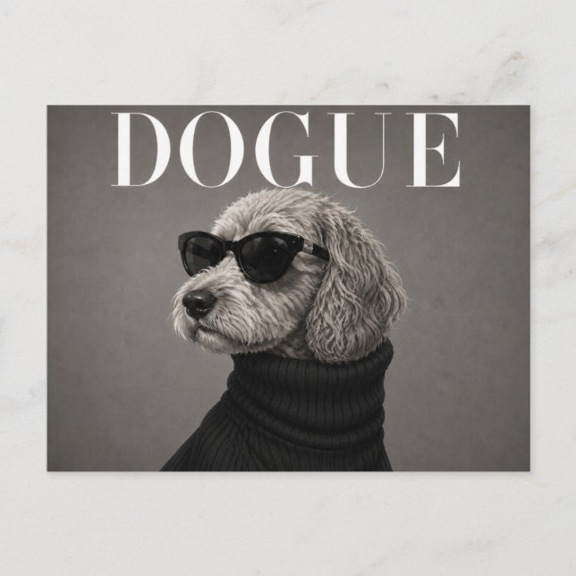 Carte Postale Portrait de chien Cockapoo de luxe (Devant)
