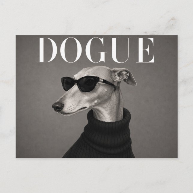 Carte Postale Portrait de chien de luxe Greyhound mode (Devant)